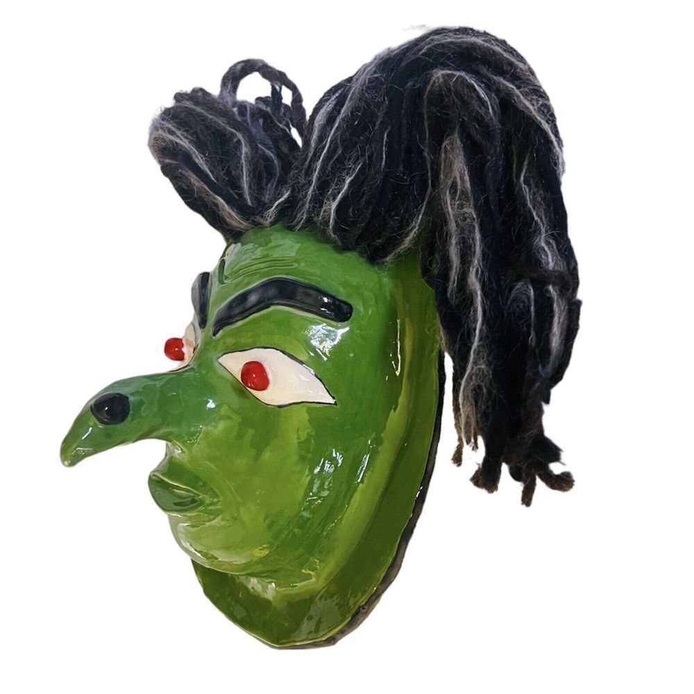 The Wicked Witch of the West  Wizard Of Oz Studio Art Pottery Wall Hanging OOAK